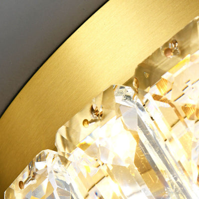 Contemporary Scandinavian Cylindrical Copper Crystal 4/6 Light Flush Mount Ceiling Light For Bedroom