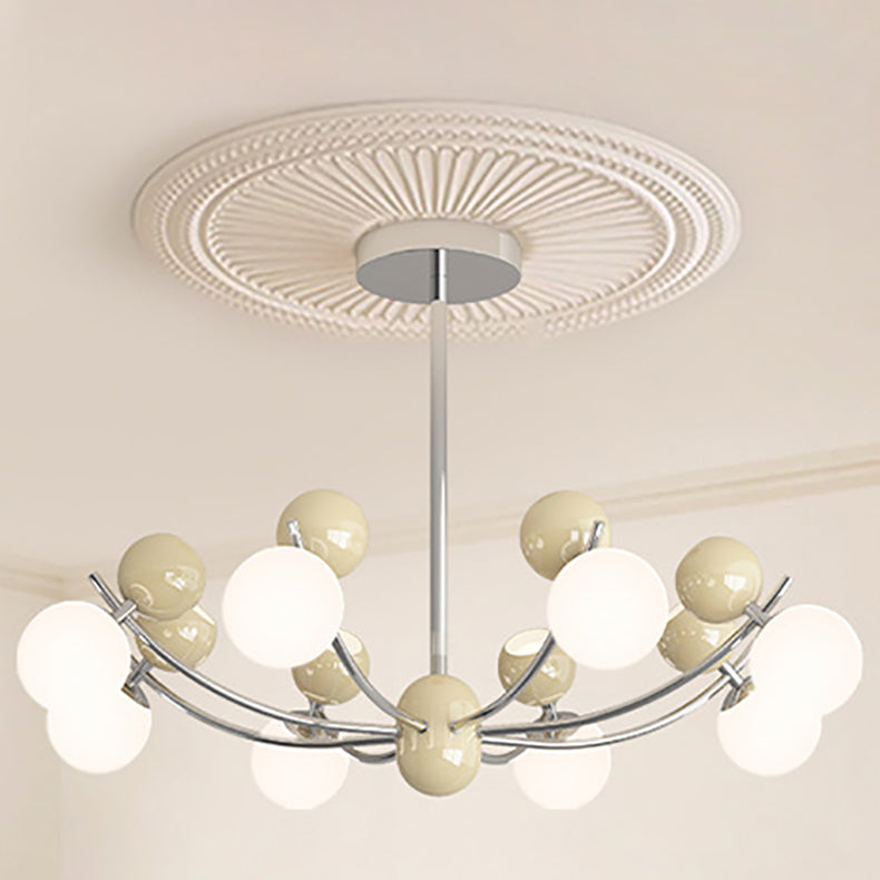 Contemporary Nordic Branch Orb Iron PE LED Chandelier For Living Room