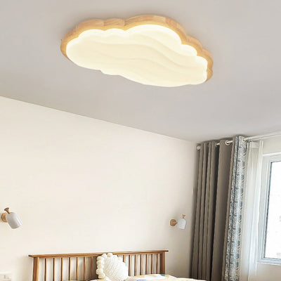 Contemporary Creative Cream Clouds Acrylic Starry Hanging LED Flush Mount Ceiling Light For Bedroom