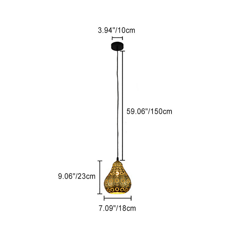 Zeitgenössische Luxus Hohl Schmiedeeisen Käfig 1-Licht Pendelleuchte für Wohnzimmer 