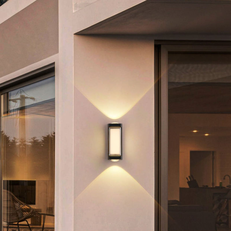 Contemporary Simplicity Aluminum Up And Down Luminous LED Waterproof Wall Sconce Lamp For Outdoor Patio