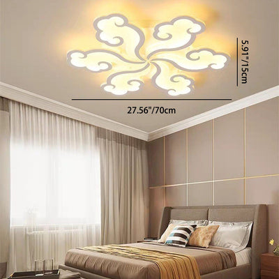 Modern Minimalist Xiang Yun Iron Acrylic LED Semi-Flush Mount Ceiling Light For Living Room