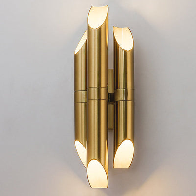 Modern Luxury Cylindrical Iron Shade 3-Light Wall Sconce Lamp For Living Room