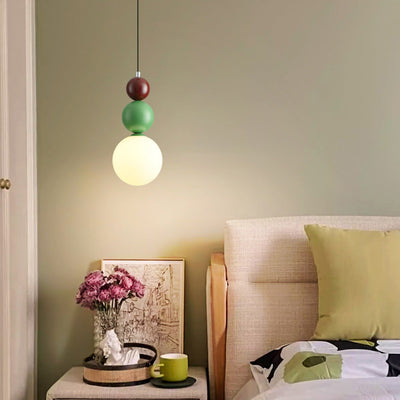 Contemporary Creative Orb Hardware Glass 1-Light Pendant Light For Bedroom