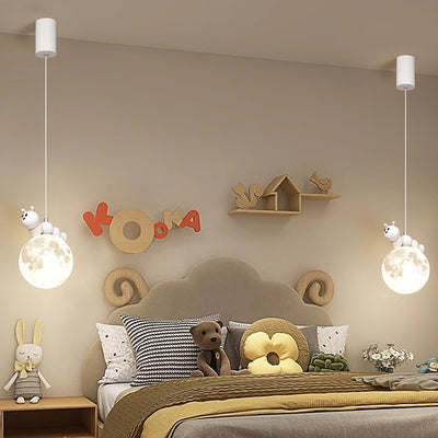 Contemporary Creative Cartoon Resin Caterpillar Flower Bud Shade LED Pendant Light For Bedroom