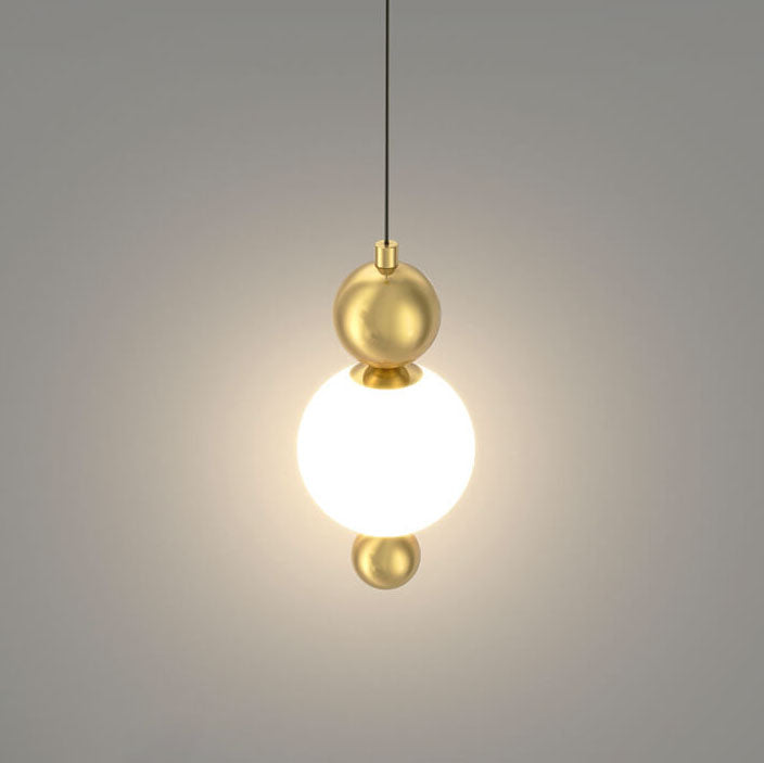 Minimalist Light Luxury Glass Ball String Copper LED Pendant Light