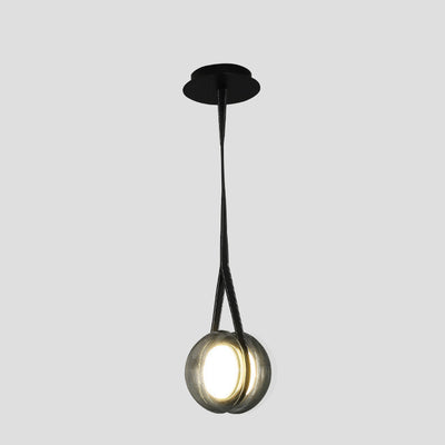 Contemporary Scandinavian Orb Iron Glass LED Pendant Light For Living Room