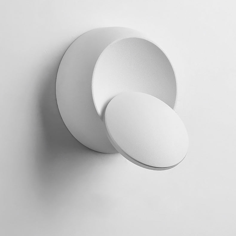 Modern Minimalist Round Rotating Crescent Acrylic Iron LED Wall Sconce Lamp For Living Room