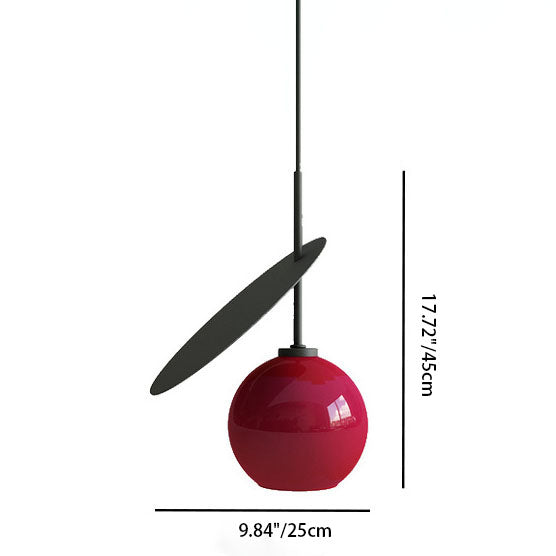 Lampe suspendue moderne et créative en fer et verre cerise à 1/2 lumières 