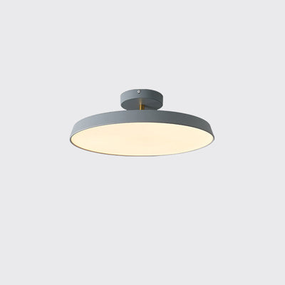 Modern Minimalist Round Hardware Acrylic LED Semi-Flush Mount Ceiling Light For Living Room