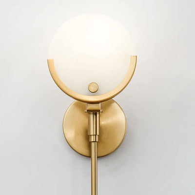 Modern Minimalist Round Ball Iron Marble 1-Light Wall Sconce Lamp For Living Room