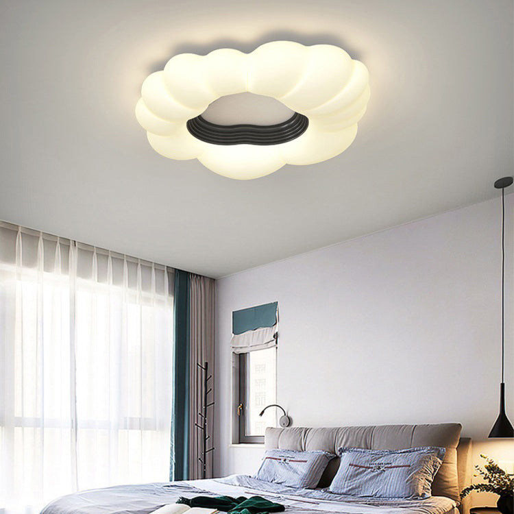 Contemporary Creative PE Cloud Shape Iron LED Flush Mount Ceiling Light For Living Room