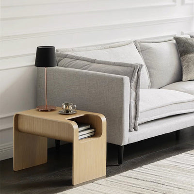 Modern Minimalist Rectangular Solid Wood End Table Storage For Living Room