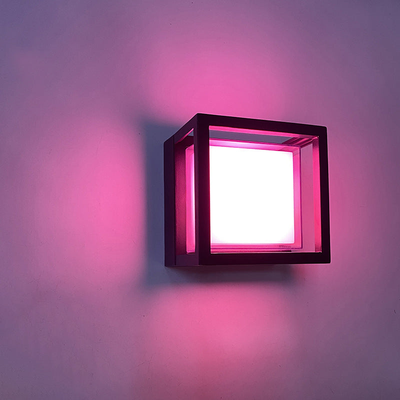 Modern Minimalist Waterproof Square Aluminum Acrylic LED Outdoor Wall Sconce Lamp For Garden