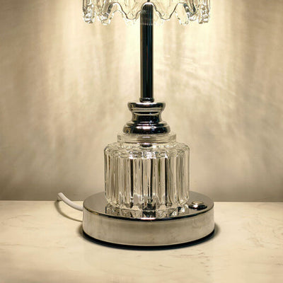 Minimalist Light Luxury Crystal Glass Crown LED Table Lamp