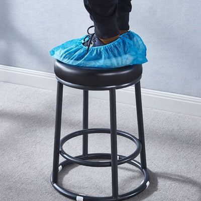 Tabouret de bar rond en cuir, acier au carbone, coton, métal avec repose-pieds pour cuisine 