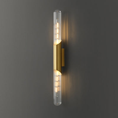 Modern Minimalist Cooper Glass 1-Light Wall Sconce Lamp For Living Room