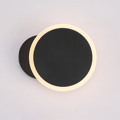 Modern Simplicity Rotatable Round Iron Acrylic LED Wall Sconce Lamp For Bedroom