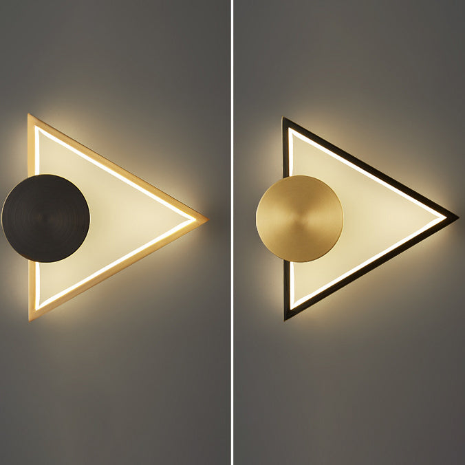 Modern Minimalist Brass Acrylic Triangle Square Circle LED Wall Sconce Lamp For Living Room