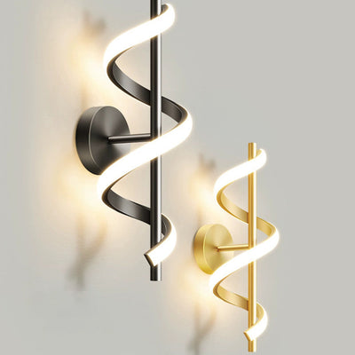 Modern Minimalist Spiral Hardware Aluminum Silicone LED Wall Sconce Lamp For Living Room