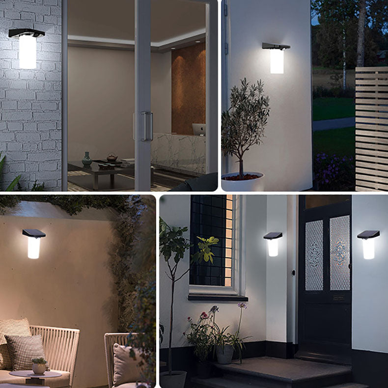 Contemporary Simplicity Solar Waterproof ABS Column LED Outdoor Wall Sconce Lamp For Garden