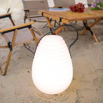 Lumière d'extérieur portable en forme d'œuf créatif contemporain en PE LED pour jardin 