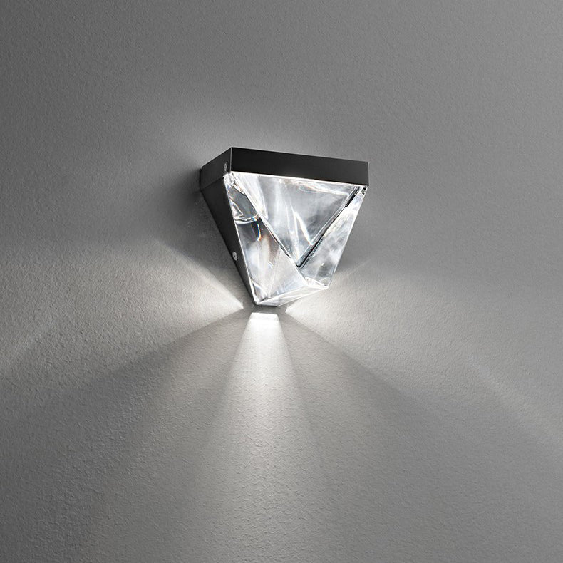 Contemporary Creative Triangle Iron Crystal LED Wall Sconce Lamp For Living Room