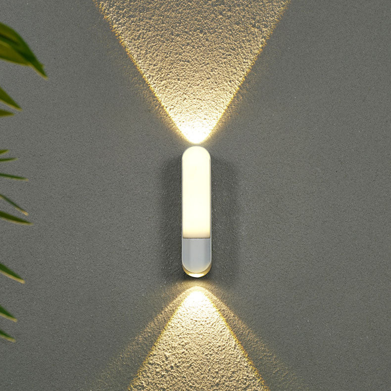 Modern Minimalist Waterproof Oval Aluminum Acrylic LED Outdoor Wall Sconce Lamp For Garden