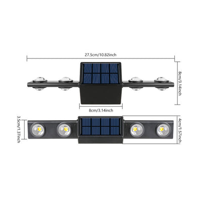 Modern Minimalist Solar Long Triangle ABS PC LED Outdoor Wall Sconce Lamp For Garden