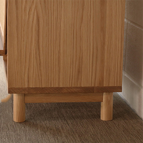 Contemporary Nordic Rectangular Wood Rattan End Table 1-Drawer For Living Room