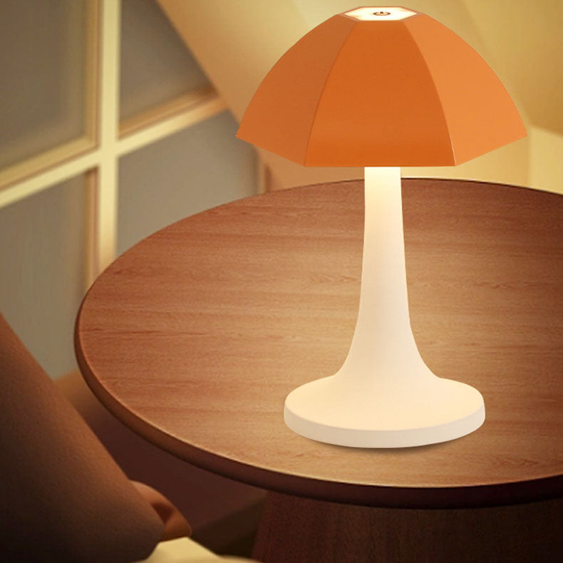 Contemporary Creative Iron Mushroom PE LED USB Table Lamp For Bedroom