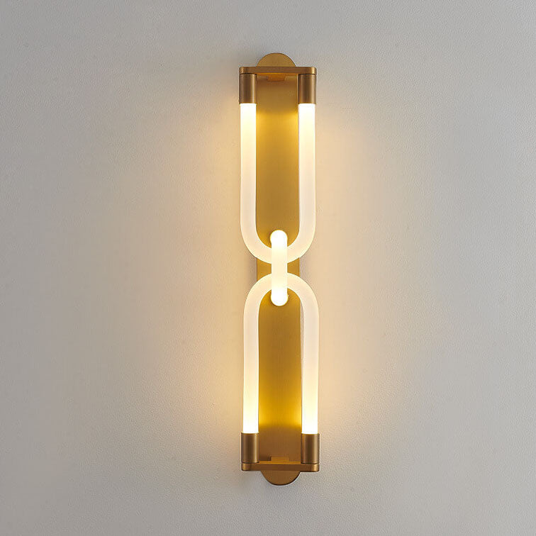 Nordic Light Luxury Golden White Tube LED Wall Sconce Lamp