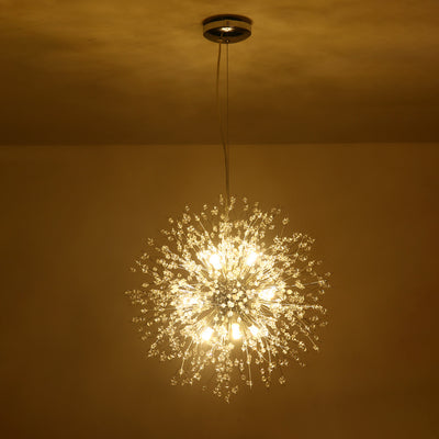 Contemporary Creative Hardware Crystal Beads Decorate Dandelion Design 8/9/12-Light Chandelier For Living Room