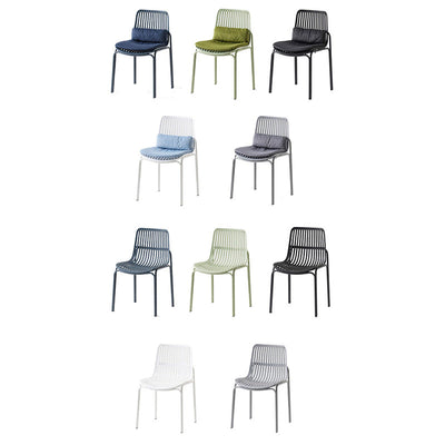 Modern Minimalist Square Cushion Plastic Metal Dining Chair Backrest For Dining Room