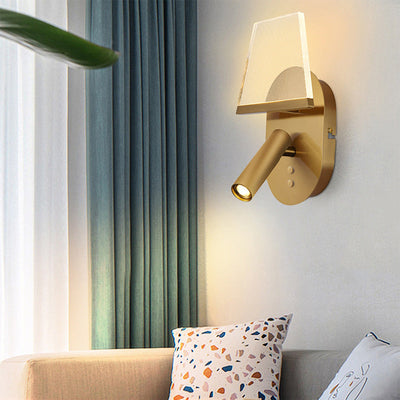 Modern Minimalist Oval Trapezoidal Iron Acrylic LED Wall Sconce Lamp For Living Room