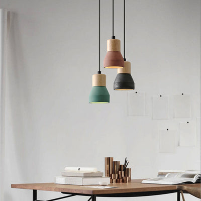 Nordic Cement Tapered 1-Light Mini LED Pendant Light