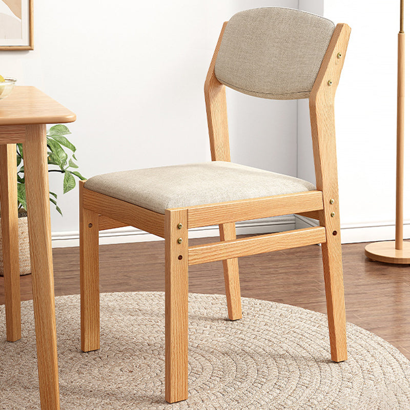 Modern Minimalist Square Upholstered Fabric Wood Dining Chair Backrest For Dining Room