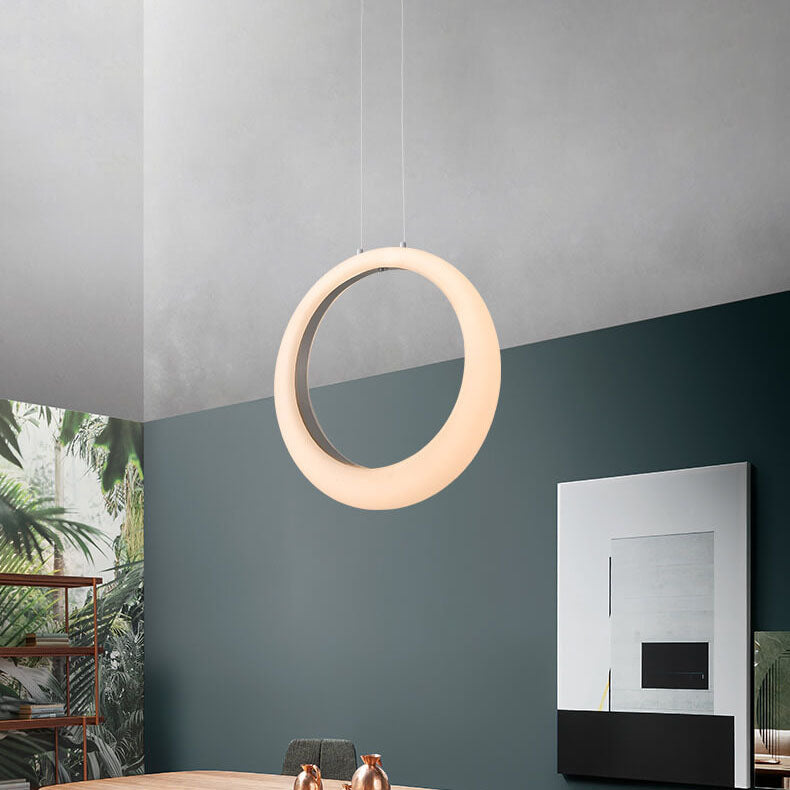 Modern Minimalist PE Circle Moon LED Pendant Light