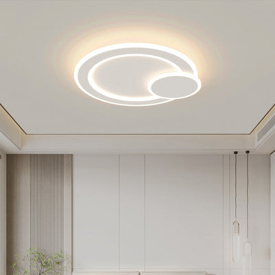 Modern Minimalist Round Acrylic Iron LED Flush Mount Ceiling Light For Living Room