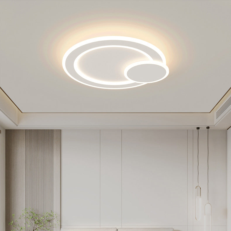 Modern Minimalist Round Acrylic Iron LED Flush Mount Ceiling Light For Living Room