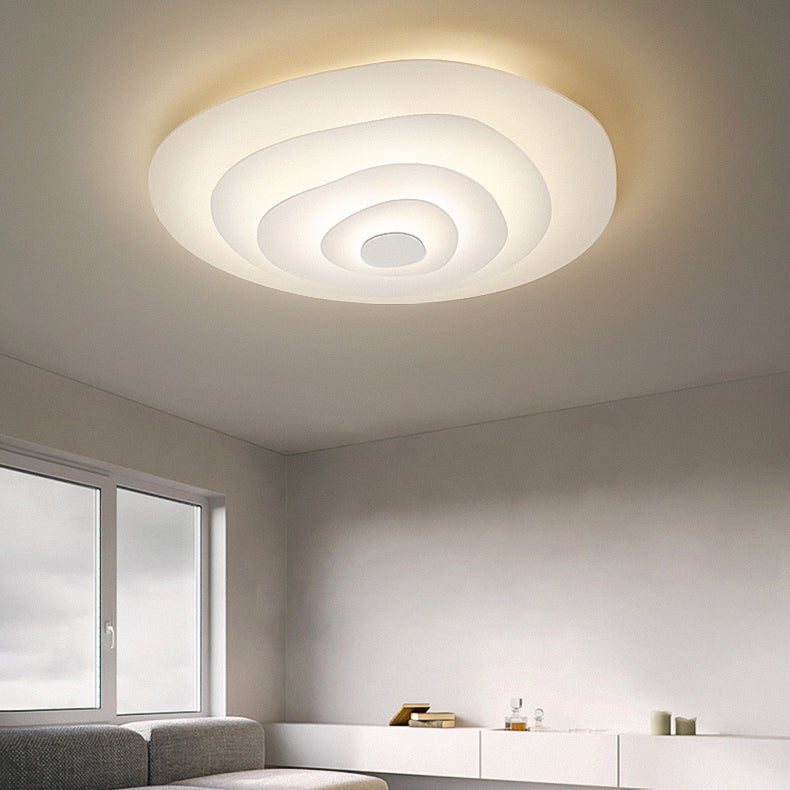 Modern Minimalist Multi-Layer Irregular Water Ripple Iron LED Flush Mount Ceiling Light For Living Room