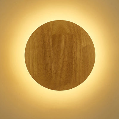 Modern Minimalist Round Irregular Oval Wood LED Wall Sconce Lamp For Living Room