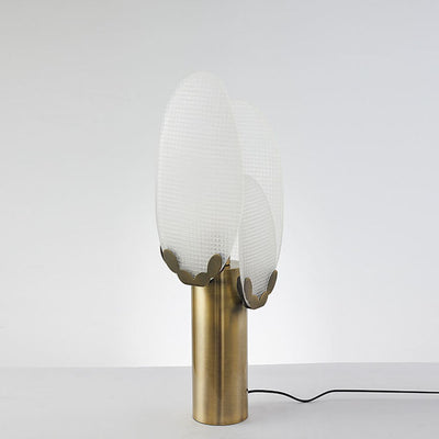 Lampe de table à 1 lumière, en feuille de verre ovale transparente, créative et moderne, avec base en fer 