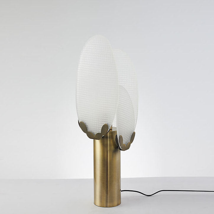 Lampe de table à 1 lumière, en feuille de verre ovale transparente, créative et moderne, avec base en fer 