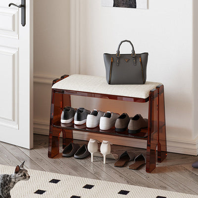 Modern Minimalist Long Rectangle Cotton Linen Acrylic Shoe Storage 2/3 Tier For Entryways