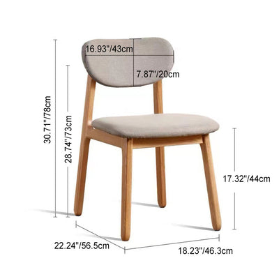 Modern Simplicity Fabric Wood Sponge Square Dining Chair Backrest For Dining Room