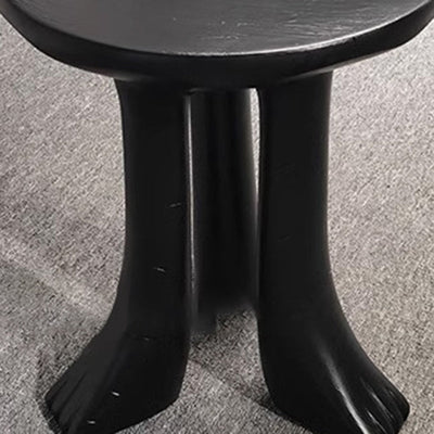 Traditional Japanese Round Plastic Side Table 1-Tier For Living Room