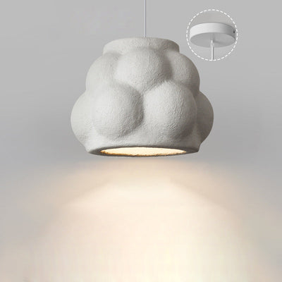 Traditional Japanese Wabi-Sabi Imitation Cement Texture Bubble Shade 1-Light Pendant Light For Living Room