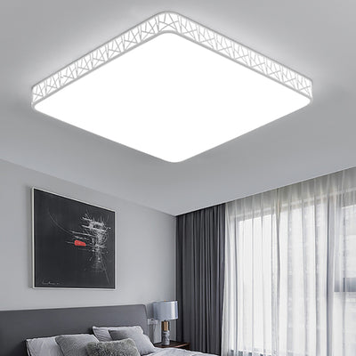 Modern Minimalist Square Acrylic Iron LED Flush Mount Ceiling Light For Bedroom