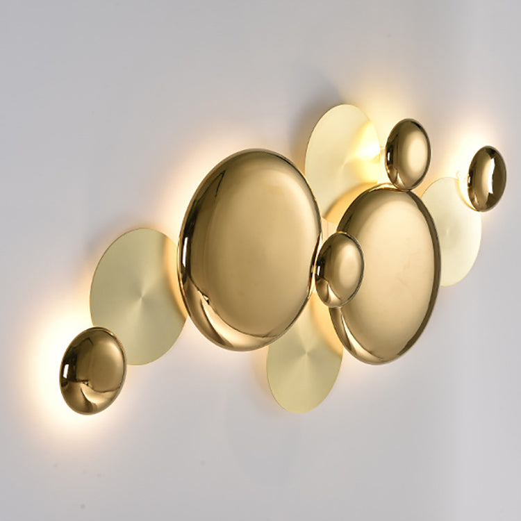 Applique murale LED ronde en métal de luxe moderne pour salon 